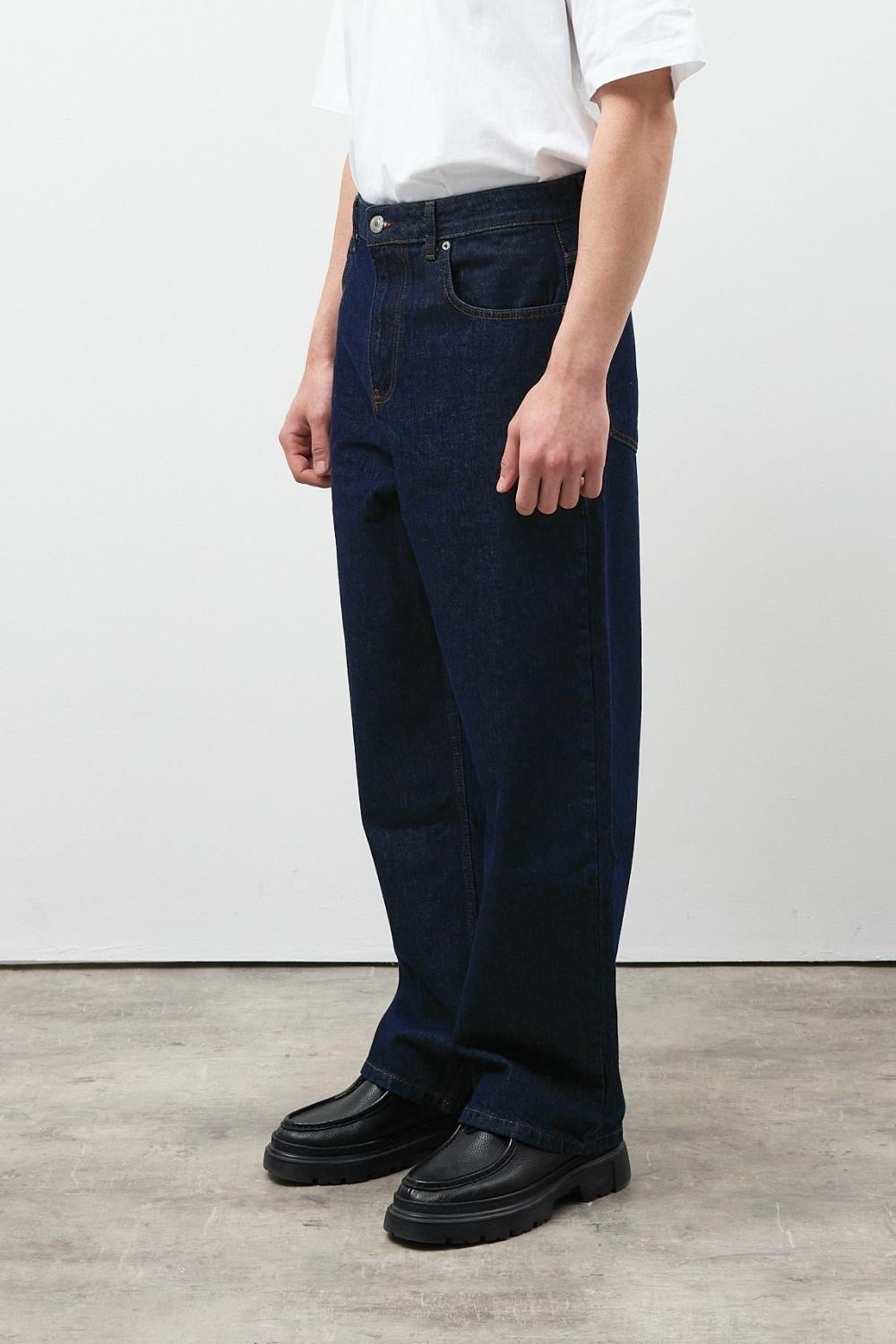 Erkek Loose Fit Mavi Kot Pantolon