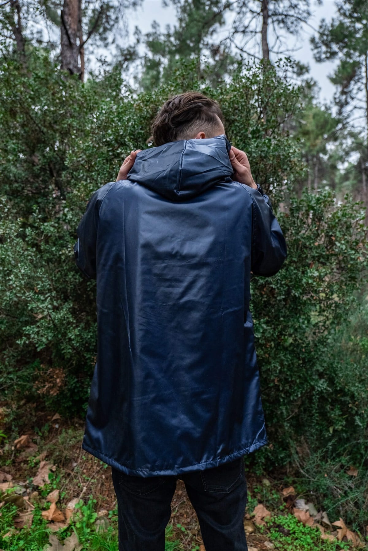 Erkek Lacivert Yağmurluk