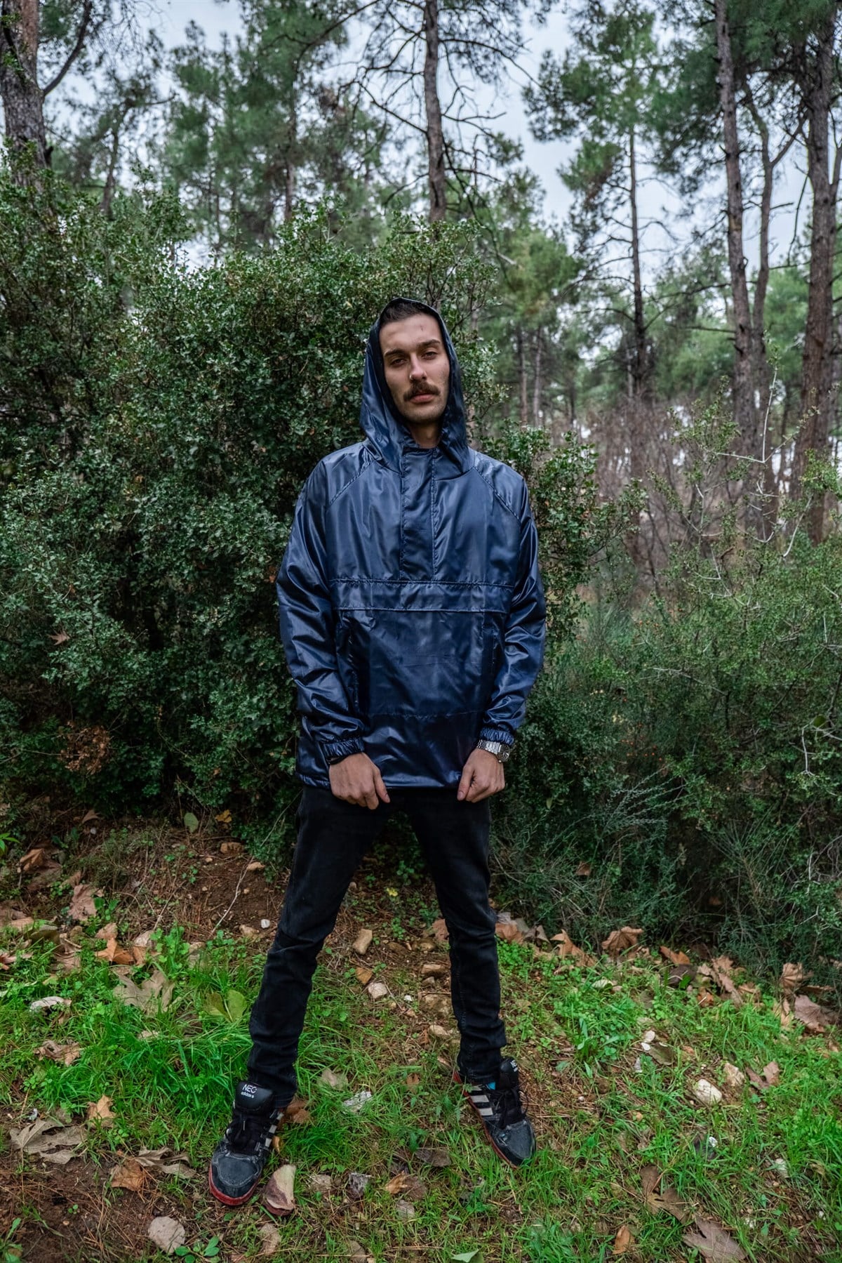 Erkek Lacivert Yağmurluk