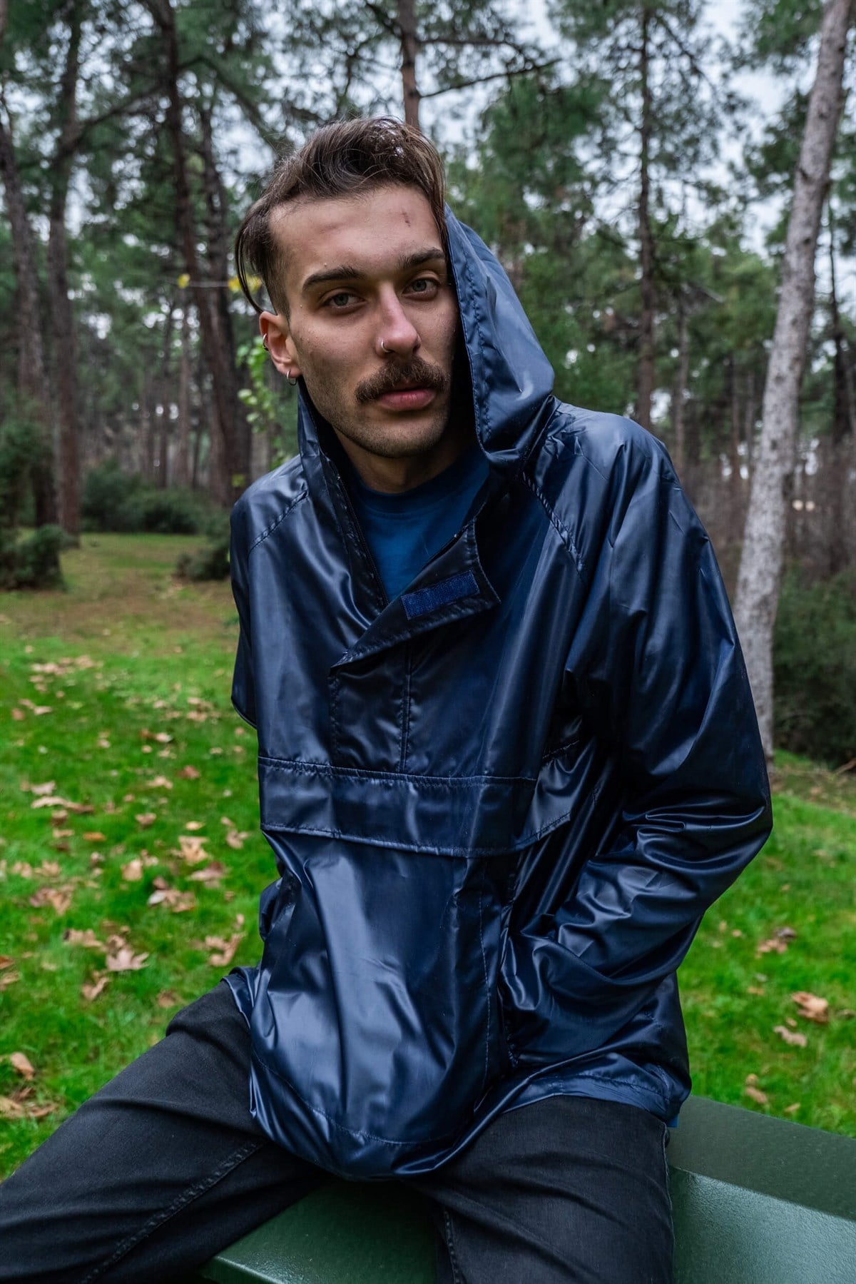 Erkek Lacivert Yağmurluk