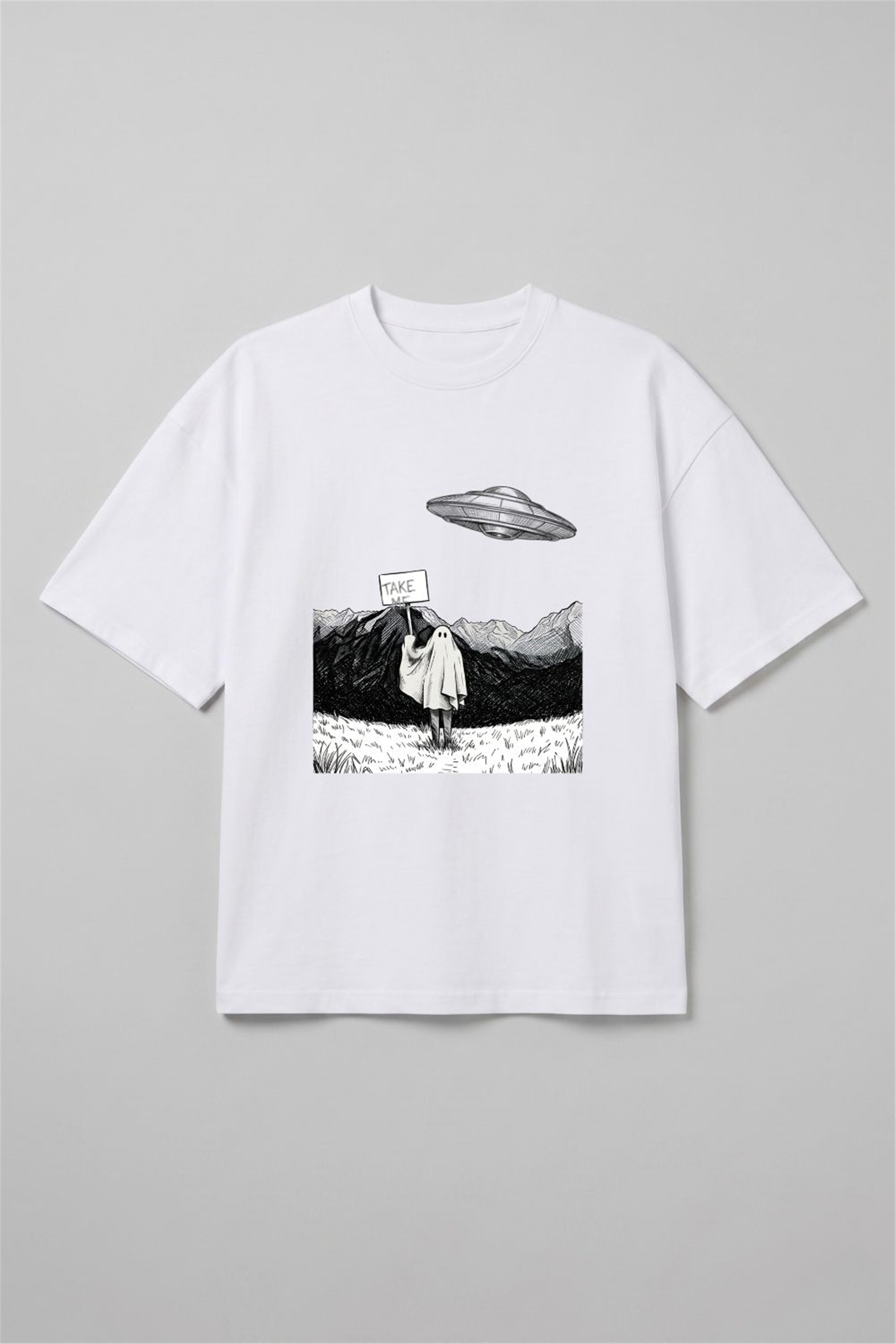 Take Me Oversize Beyaz T-Shirt