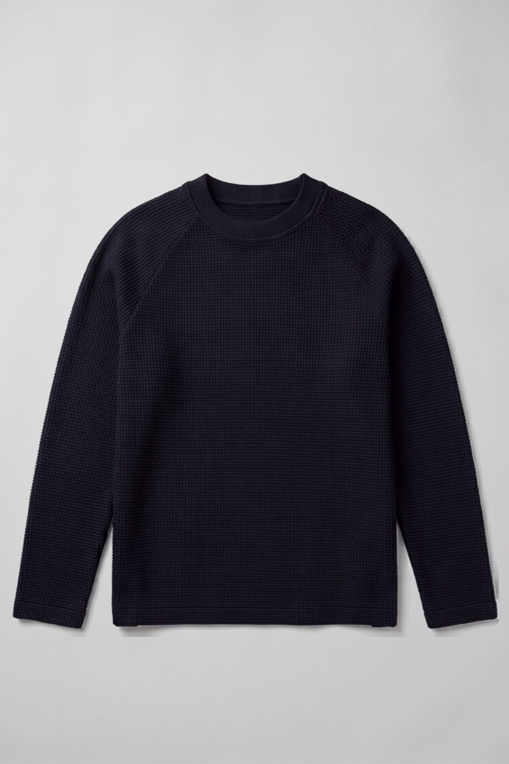 Waffle Reglan Uzun Kollu Lacivert T-Shirt