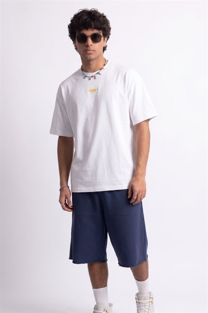 Erkek Amalfi Oversize Beyaz T-Shirt