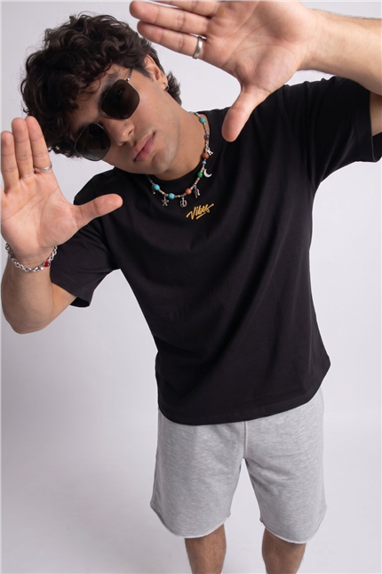 Amalfi Oversize Siyah T-Shirt