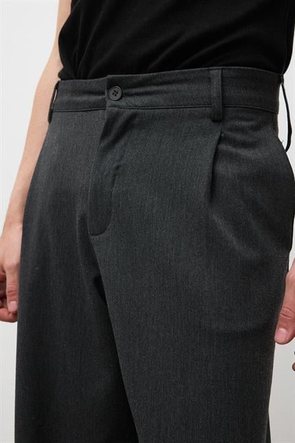 Erkek Antrasit Premium Pileli Kumaş Pantolon