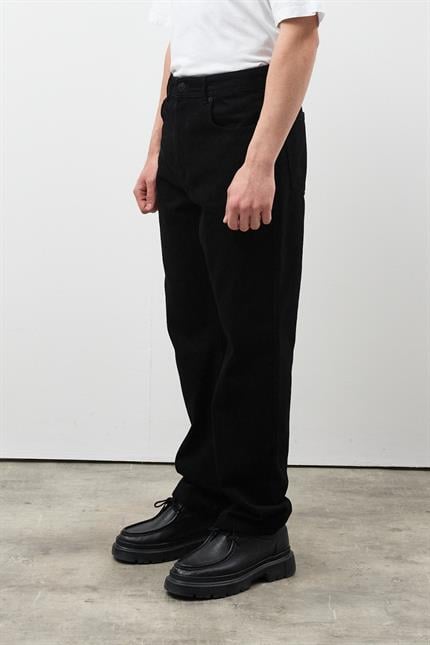 Erkek Baggy Siyah Kot Pantolon