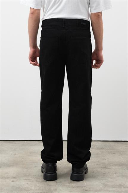 Erkek Baggy Siyah Kot Pantolon