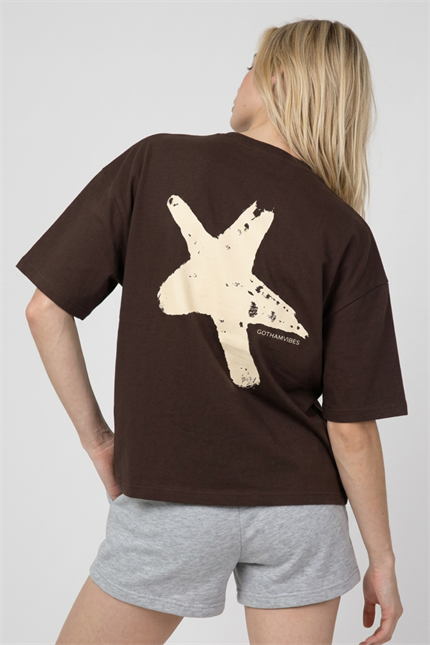 Boxy Star Kahverengi Premium T-Shirt