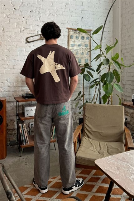 Boxy Star Kahverengi Premium T-Shirt