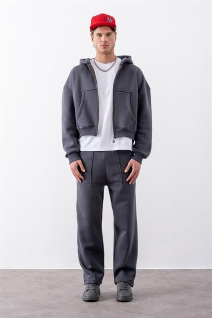Erkek Baggy Chill Antrasit Eşofman Altı
