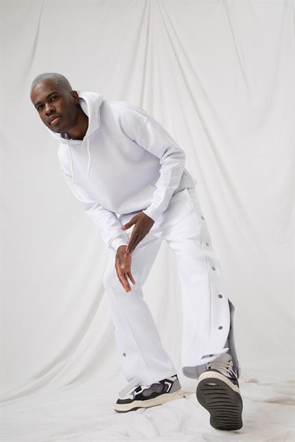 Erkek Bang Beyaz Çıtçıtlı Eşofman Alt