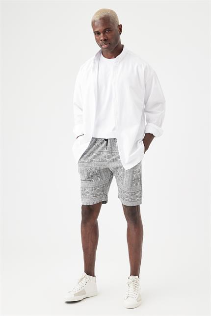 Erkek Base Beyaz Keten Gömlek