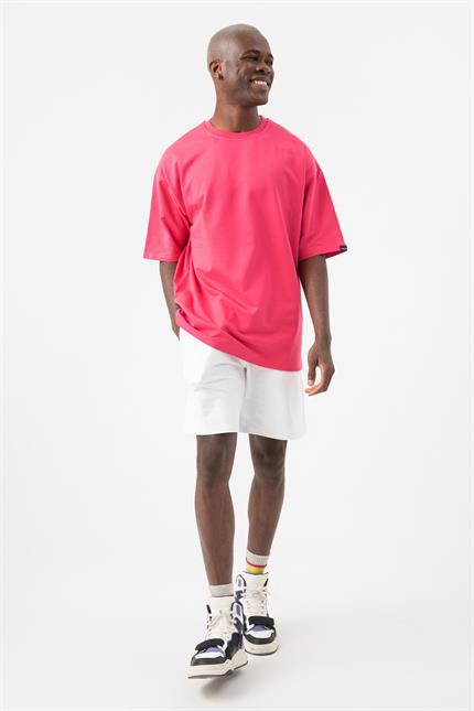 Erkek Base Oversize Fuşya T-Shirt