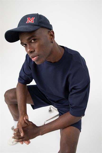 Erkek Base Oversize Lacivert T-Shirt