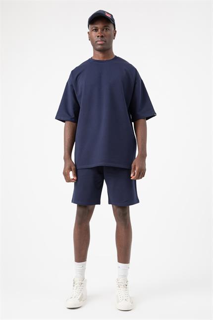 Erkek Base Oversize Lacivert T-Shirt