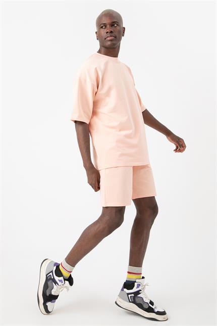 Erkek Base Oversize Mercan T-Shirt