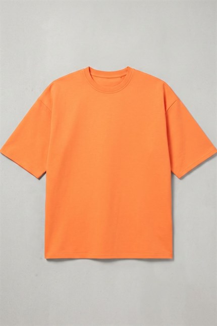 Erkek Base Oversize Şeftali T-Shirt