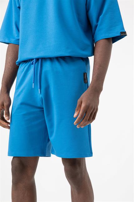 Erkek Base Saks Mavi Şort