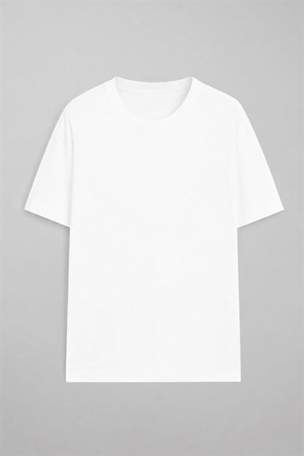 Erkek Kısa Kollu Basic Beyaz T-Shirt