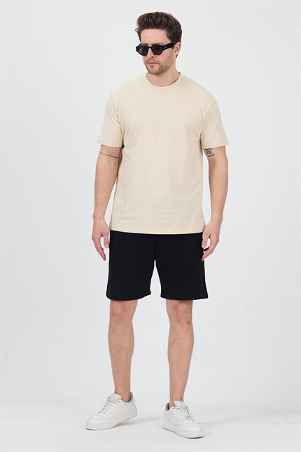Erkek Basic Krem T-Shirt