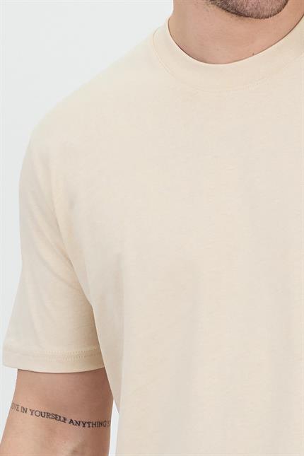 Erkek Basic Krem T-Shirt