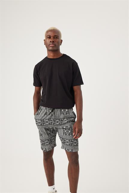 Erkek Basic  Bisiklet Yaka  Siyah T-Shirt