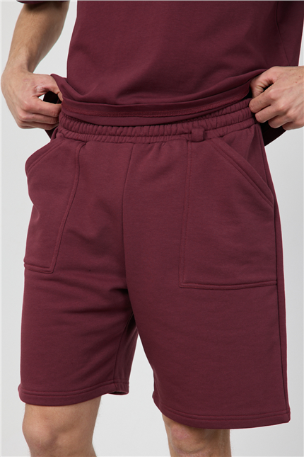 Erkek Blank Bordo Şort