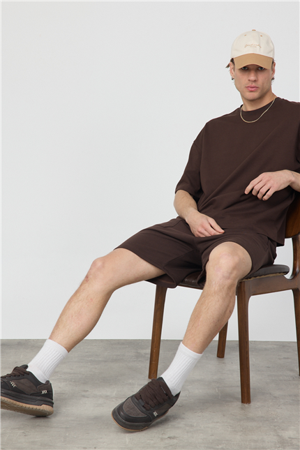 Erkek Blank Kahverengi Şort