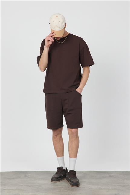 Erkek Blank Kahverengi Şort