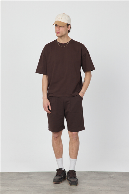 Erkek Blank Kahverengi Şort