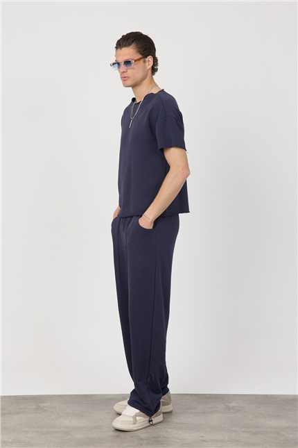 Erkek Blank Lacivert Ayarlanabilir Paça Eşofman Altı