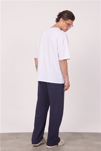Erkek Blank Oversize Beyaz T-Shirt