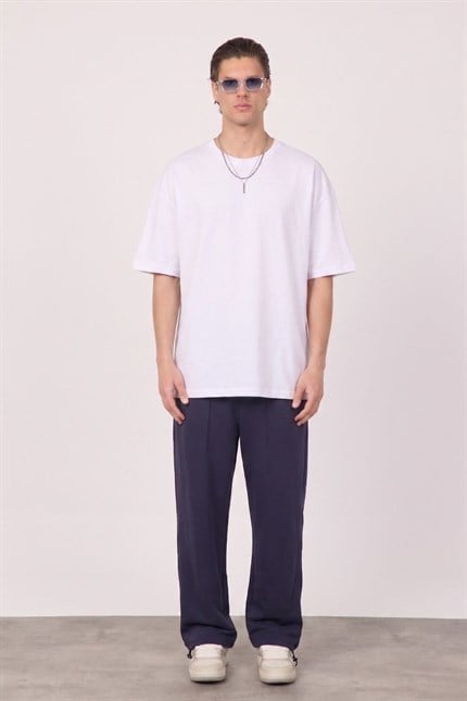 Erkek Blank Oversize Beyaz T-Shirt