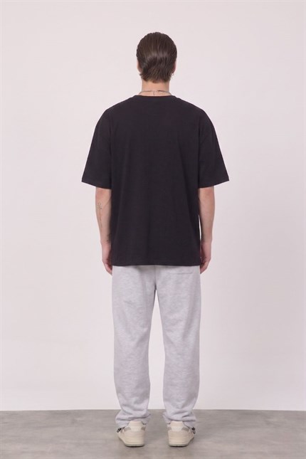 Erkek Blank Oversize Siyah T-Shirt