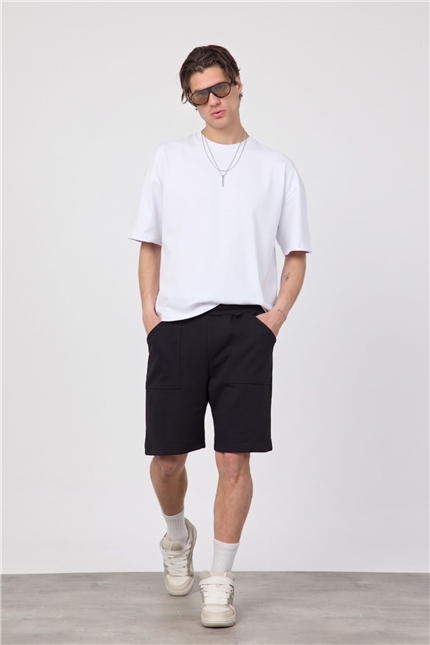 Erkek Blank Siyah Şort