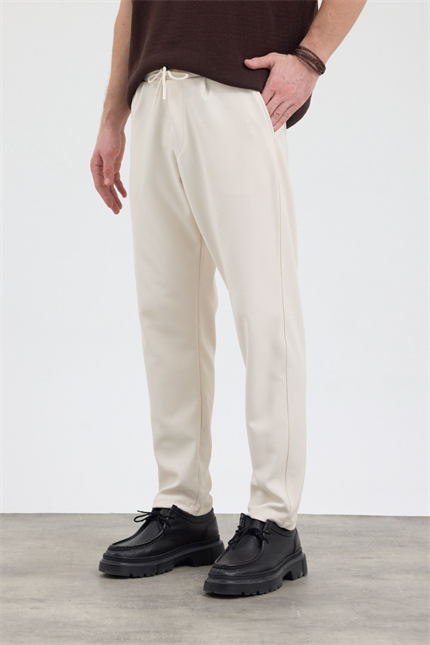 Erkek Boru Paça Bej Jogger Pantolon
