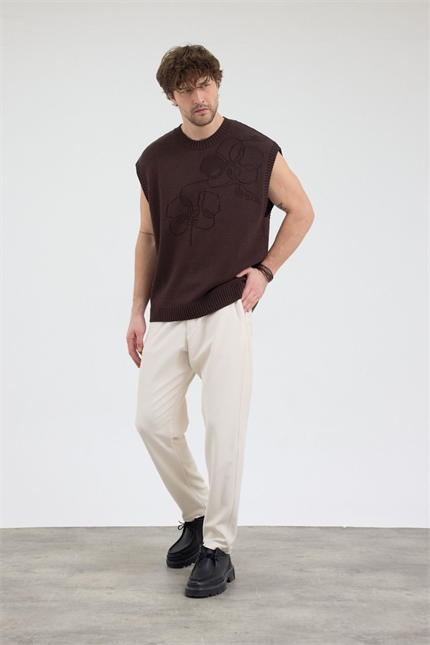 Erkek Boru Paça Bej Jogger Pantolon