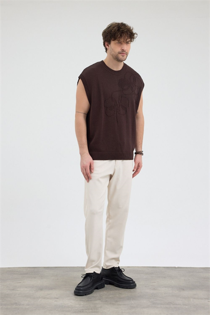 Erkek Boru Paça Bej Jogger Pantolon