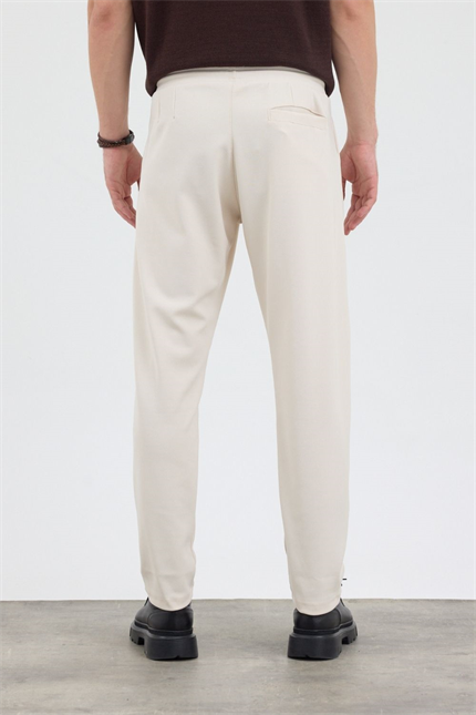 Erkek Boru Paça Bej Jogger Pantolon