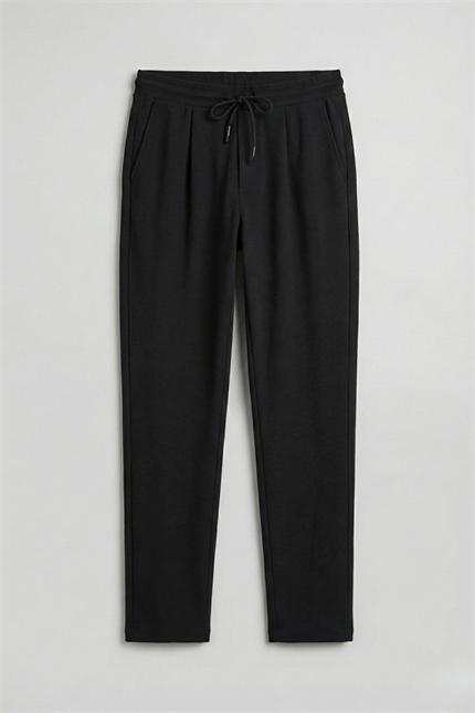 Erkek Boru Paça Siyah Jogger Pantolon