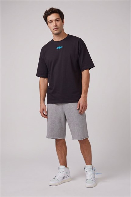 Erkek Anatolian Oversize Siyah Premium T-Shirt