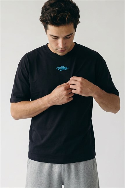 Erkek Anatolian Oversize Siyah Premium T-Shirt