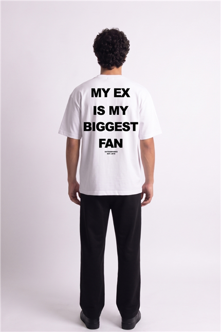 Erkek Boxy Ex Beyaz Premium T-Shirt