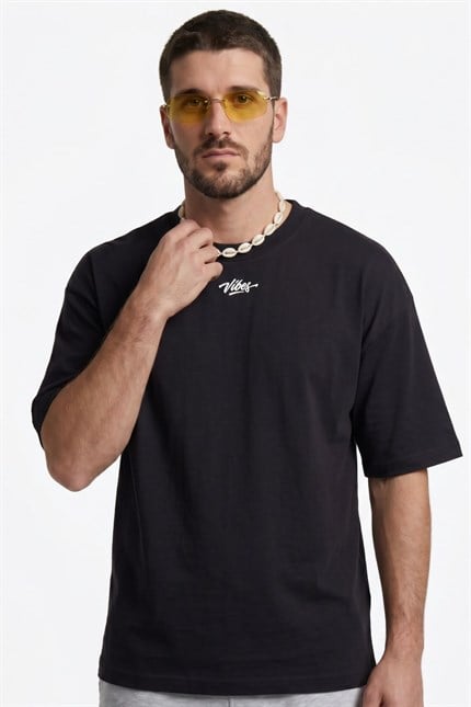 Erkek Boxy Marry Siyah Premium T-Shirt