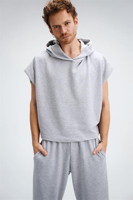 Erkek Boxy Timeless Gri Sweatshirt
