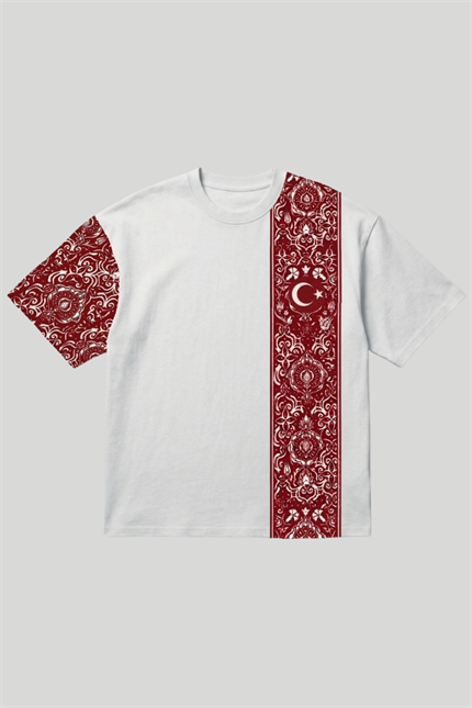 Erkek Boxy Türkiye Beyaz Premium T-Shirt