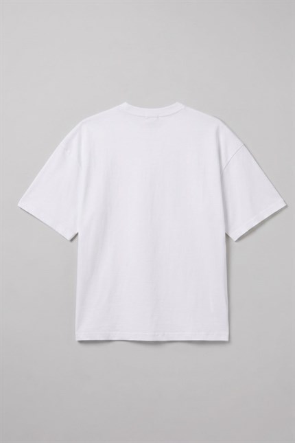 Erkek Chill Boxy Premium Beyaz T-Shirt