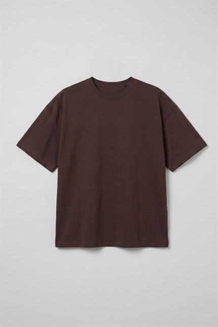 Erkek Chill Boxy Premium Kahverengi T-Shirt