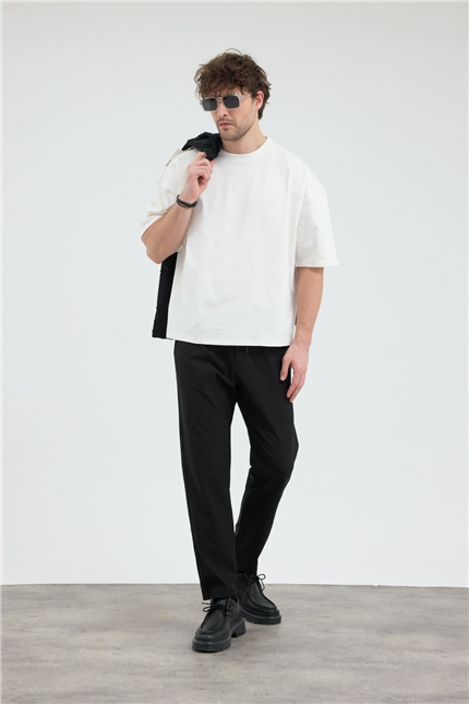 Erkek Chill Boxy Premium Ekru T-Shirt