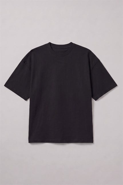 Erkek Chill Boxy Premium Siyah T-Shirt